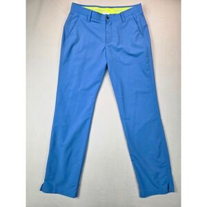 Under Armour Mens Blue Golf Pants Loose Fit Flat Front 36x34 Performance